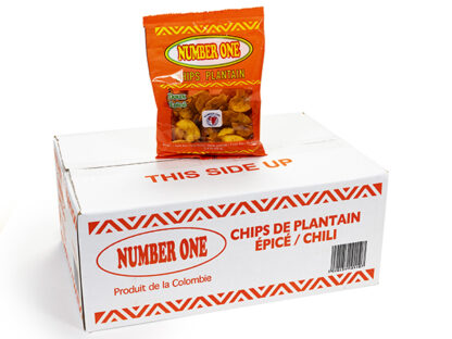Chips de plantain épicé Number One-20x85g – Image 2